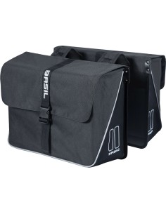 Basil fietstas dubbel Forte black black 35L