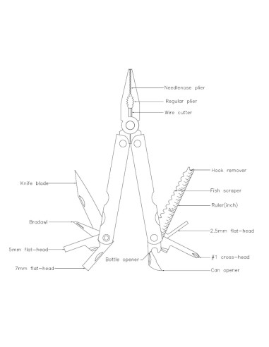 IceToolz multitool LifeGuard 15-functies, RVS