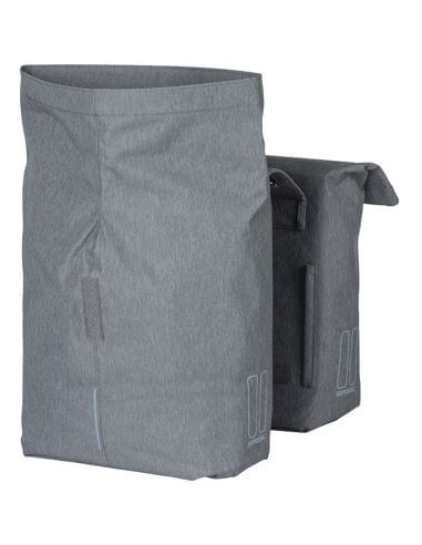 Basil fietstas dubbel City grey melee 28-32L