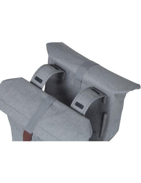 Basil fietstas dubbel City grey melee 28-32L