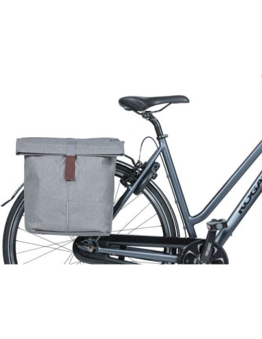 Basil fietstas dubbel City grey melee 28-32L