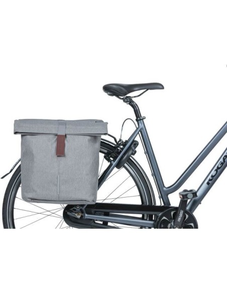 Basil fietstas dubbel City grey melee 28-32L