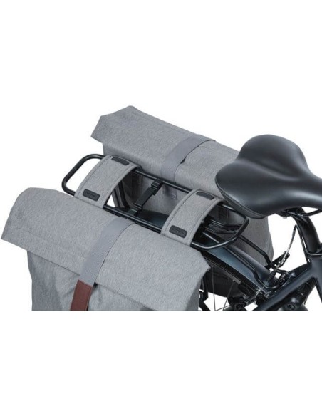 Basil fietstas dubbel City grey melee 28-32L