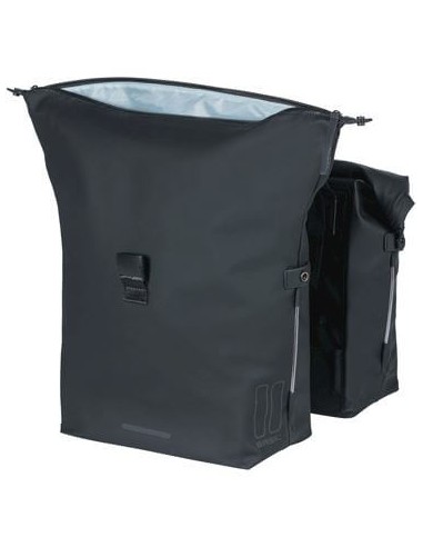 Basil fietstas dubbel SoHo Nordlight night zwart 41L