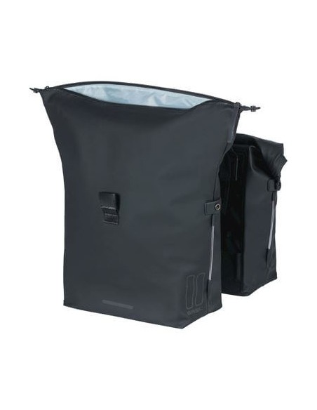 Basil fietstas dubbel SoHo Nordlight night zwart 41L