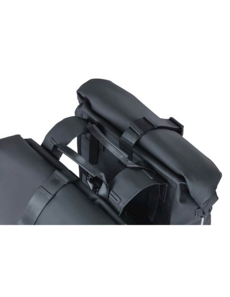 Basil fietstas dubbel SoHo Nordlight night zwart 41L