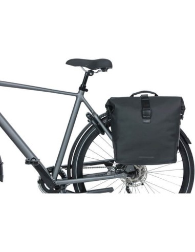 Basil fietstas dubbel SoHo Nordlight night zwart 41L