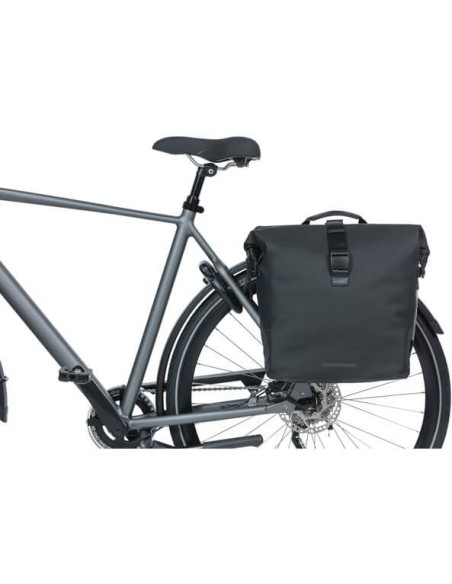 Basil fietstas dubbel SoHo Nordlight night zwart 41L