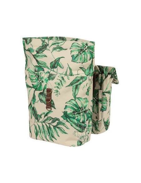 Basil fietstas dubbel Ever-Green sandshell beige 28-32L