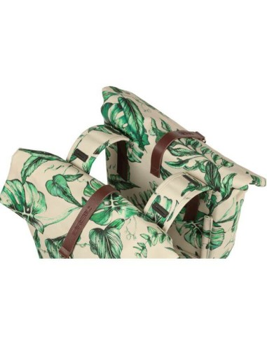 Basil fietstas dubbel Ever-Green sandshell beige 28-32L