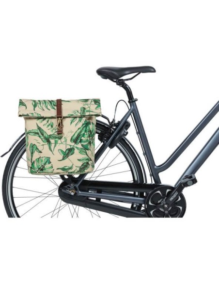 Basil fietstas dubbel Ever-Green sandshell beige 28-32L