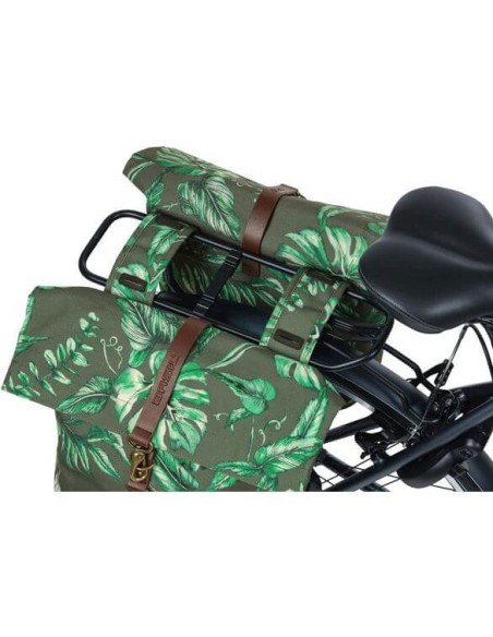 Basil fietstas dubbel Ever-Green thyme groen 28-32L