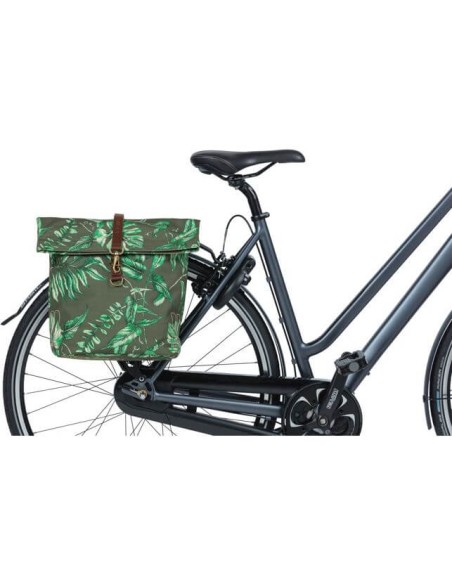 Basil fietstas dubbel Ever-Green thyme groen 28-32L