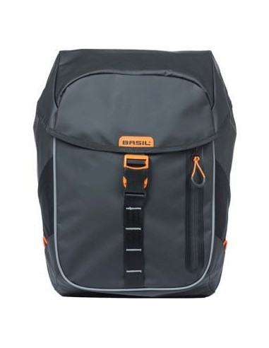 Basil rugtas Miles Tarpaulin zwart oranje 17L