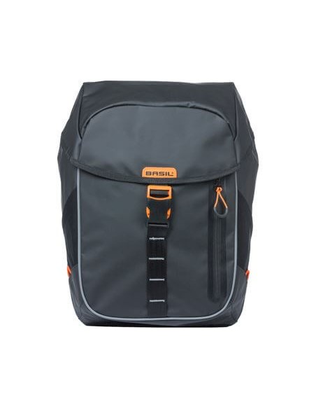 Basil rugtas Miles Tarpaulin zwart oranje 17L