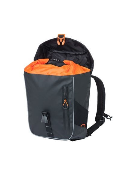 Basil rugtas Miles Tarpaulin zwart oranje 17L