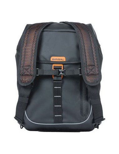 Basil rugtas Miles Tarpaulin zwart oranje 17L