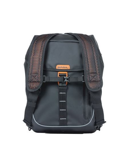 Basil rugtas Miles Tarpaulin zwart oranje 17L