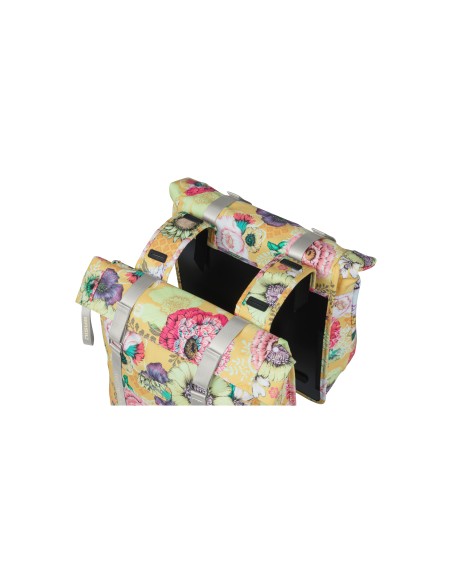 Basil fietstas dubbel Bloom Field yellow 28-35L