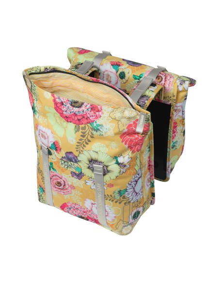 Basil fietstas dubbel Bloom Field yellow 28-35L