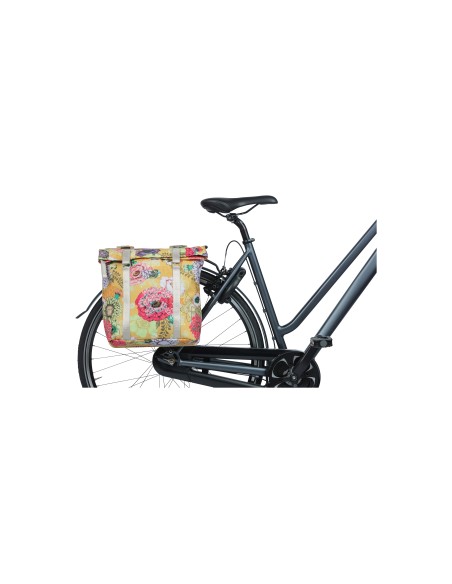 Basil fietstas dubbel Bloom Field yellow 28-35L