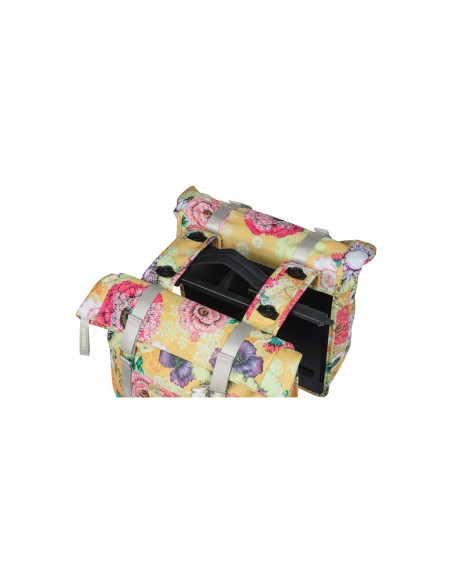 Basil fietstas dubbel Bloom Field yellow MIK 28-35L