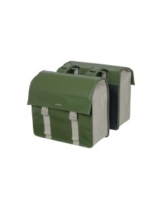 Basil fietstas dubbel Urban load moss green / sand 48-53L