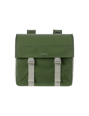 Basil fietstas dubbel Urban load moss green / sand 48-53L