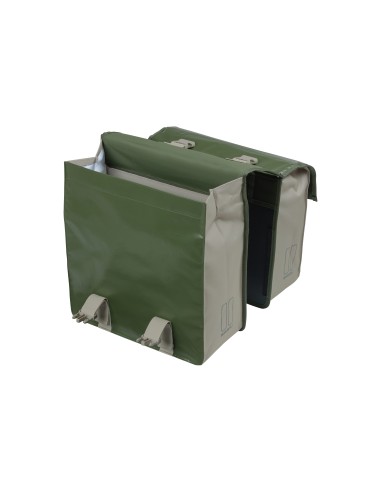 Basil fietstas dubbel Urban load moss green / sand 48-53L