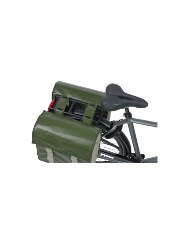 Basil fietstas dubbel Urban load moss green / sand 48-53L