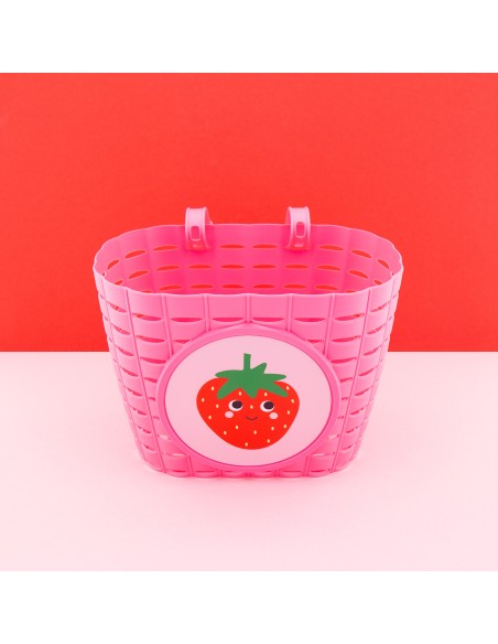 Widek fietsmandje Explorer Happy Strawberry roze