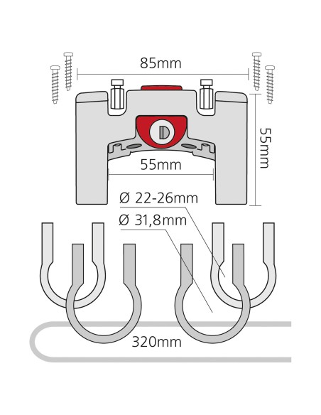 Klickfix stuuradapter CC-100 uni met slot zwart