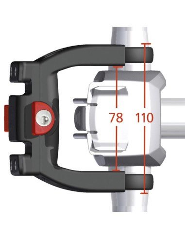 Klickfix stuuradapter E-bike met slot CC-100 zwart
