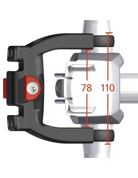 Klickfix stuuradapter e-bike met slot CC-100 zwart