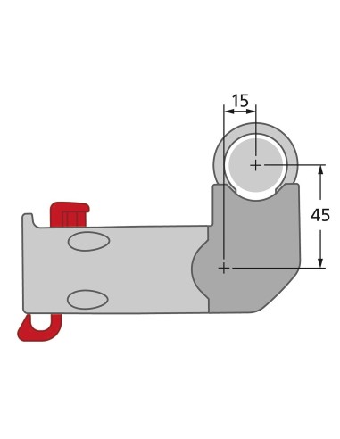 Klickfix afstand adapter E 90 graden zwart