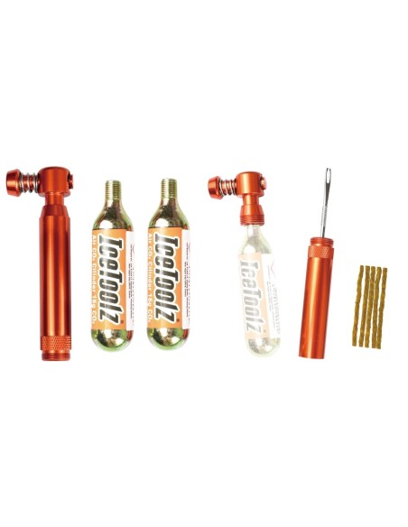 IceToolz reparatiekit tubeless band+CO2 pomp/2x16G patroon