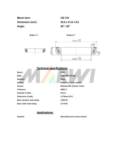 Union Balhoofdlager CB-735 (30,5x41,8x8) 45/45