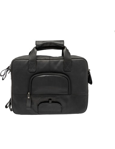 New Looxs laptoptas Cali leer zwart 17L 15 inch