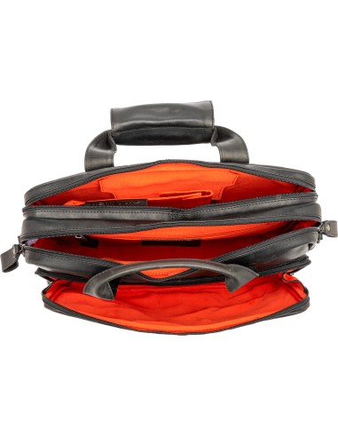 New Looxs laptoptas Cali leer zwart 17L 15 inch