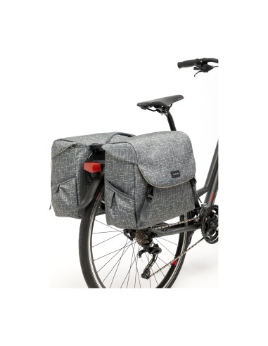 New Looxs fietstas dubbel Mondi Joy Ivy grey Racktime 38L