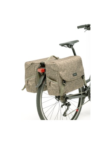 New Looxs fietstas dubbel Mondi Joy Ivy walnut Racktime 38L