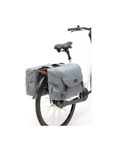 New Looxs fietstas dubbel Mondi Joy Quilted grey 38L