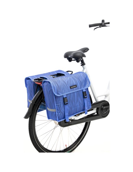 New Looxs fietstas dubbel Fiori Alma blue 30L