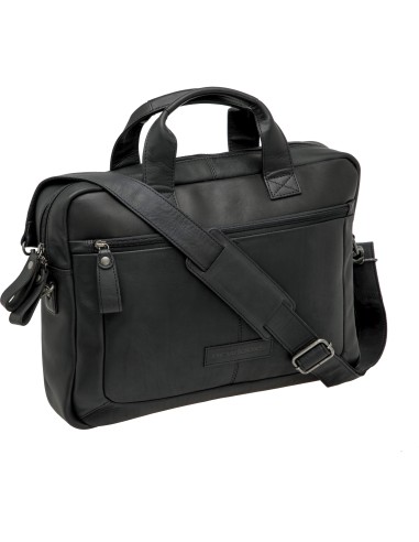 New Looxs laptoptas Luko leer zwart 7.5L 15 inch