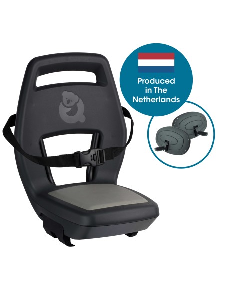 Qibbel achterzitje Junior 6+ Granite Grey - antraciet/grijs