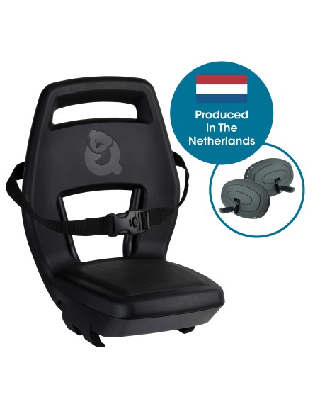 Qibbel achterzitje Junior 6+ Midnight Black -zwart/zwart