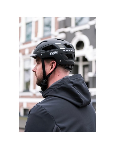 Abus helm Hyban 2.0 LED signal black L 56-61cm