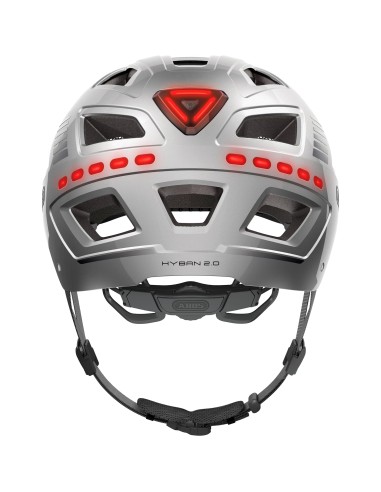 Abus helm Hyban 2.0 LED signal silver M 52-58cm