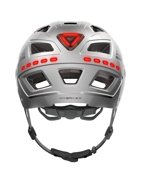 Abus helm Hyban 2.0 LED signal silver L 56-61cm