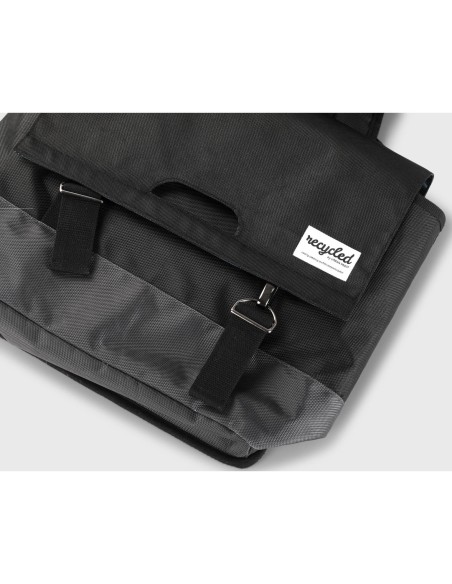 Urban Proof fietstas dubbel recycled zwart grijs 40L